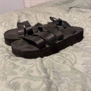 Black Strappy Platform Sandals